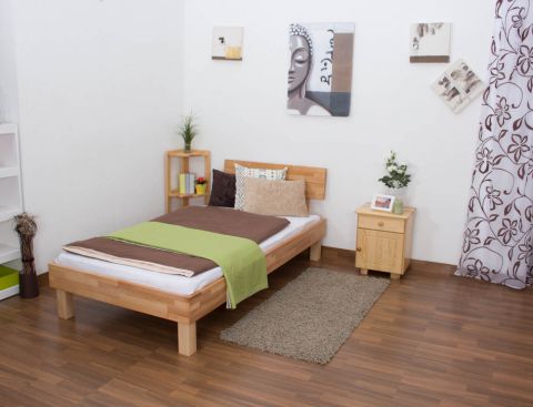 Letto futon "Wooden Nature 01" in faggio massello, oliato - 100 x 200 cm
