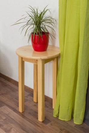 Tavolo rotondo in pino massello naturale 003 - 75 x 50 cm (h x Ø)