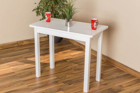 Tavolo in pino massello laccato bianco "Junco 226B" - 50 x 90 cm 