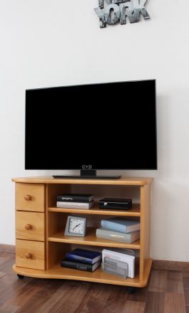 Mobile TV in pino massello color ontano "Junco 202" - 62 x 82 x 46 cm