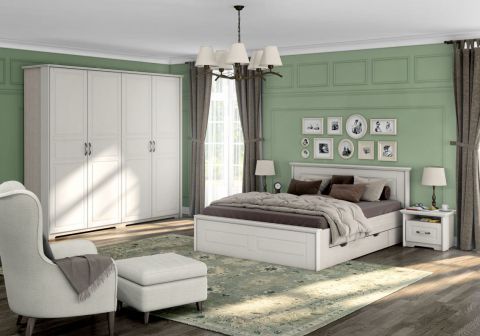 Camera da letto completa - Set B Falefa, 5 pezzi, bianco