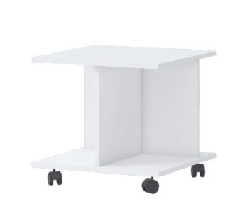 Tavolino con ruote "Benjamin" 08, bianco - 50 x 55 x 55 cm (h x l x p)