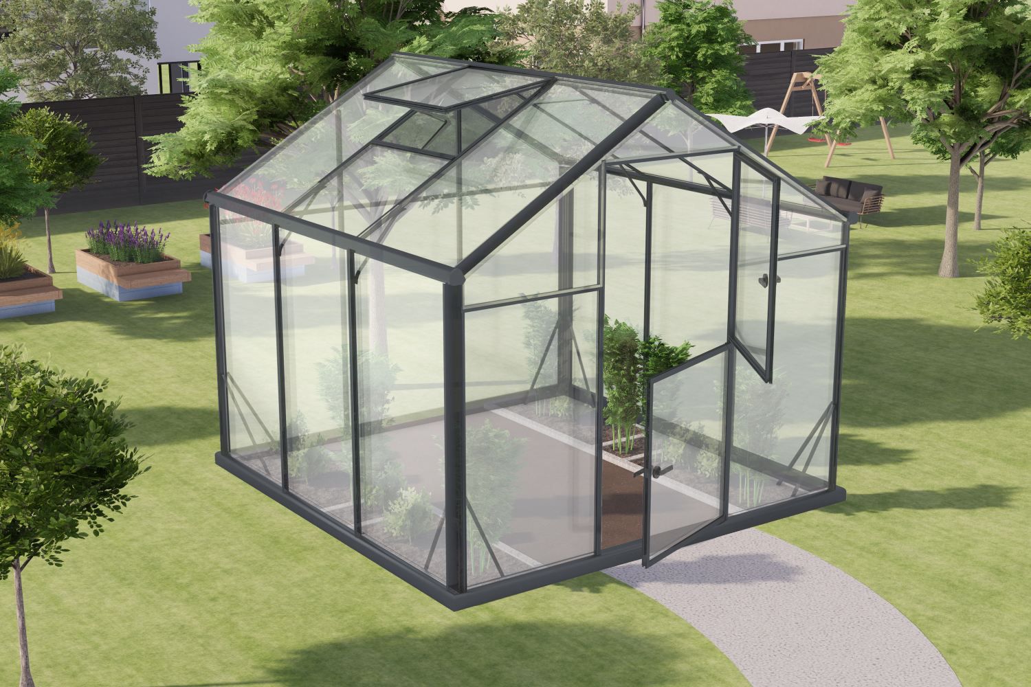 Serra Mangold L5, vetro temperato 4 mm, superficie: 4,80 m² - 220 x 220 cm (l x p)