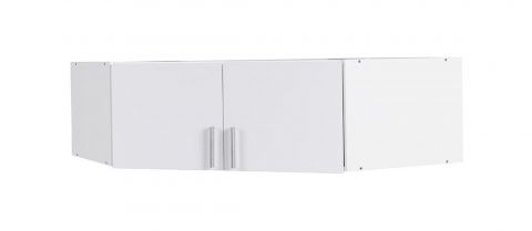 Modulo per armadio angolare "Messini" 06, bianco / bianco lucido - 40 x 117 x 117 cm (h x l x p)