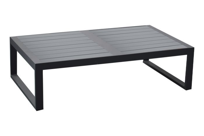 Tavolino 2 posti Lisbon in alluminio - colore: antracite, dimensioni: 1180 x 690 x 320 mm