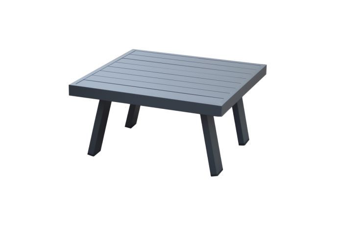 Tavolino quadrato Lisbon in alluminio - colore: antracite, dimensioni: 710 x 710 x 380 mm