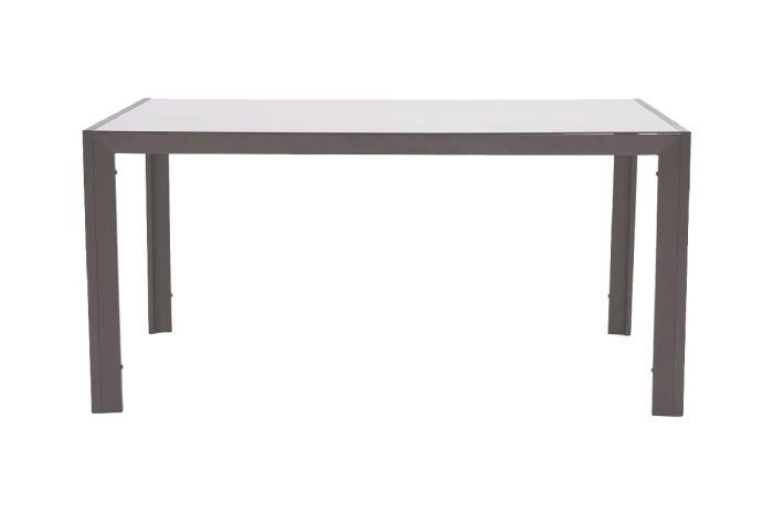 Tavolo da giardino Miami in alluminio con piano in vetro - colore: grigio alluminio, lunghezza: 1500 mm, larghezza: 900 mm, altezza: 720 mm