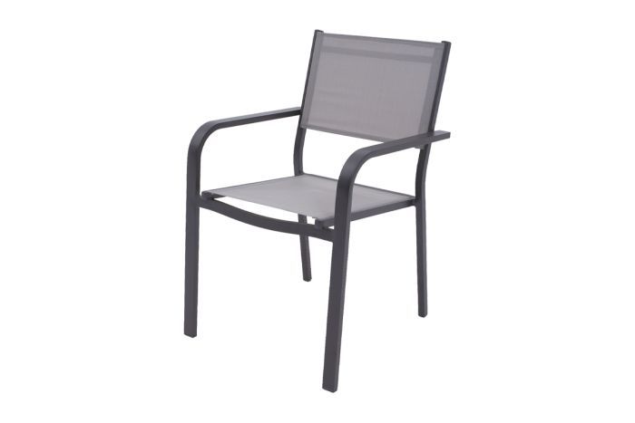 Sedia da giardino Phoenix in alluminio - colore alluminio: antracite, rivestimento sedia: grigio scuro, profondità: 605 mm, larghezza: 565 mm, altezza: 850 mm