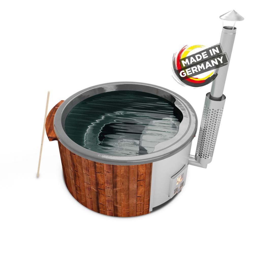 Vasca da bagno per esterni 03 in legno termotrattato, vasca: antracite, diametro interno: 180 cm