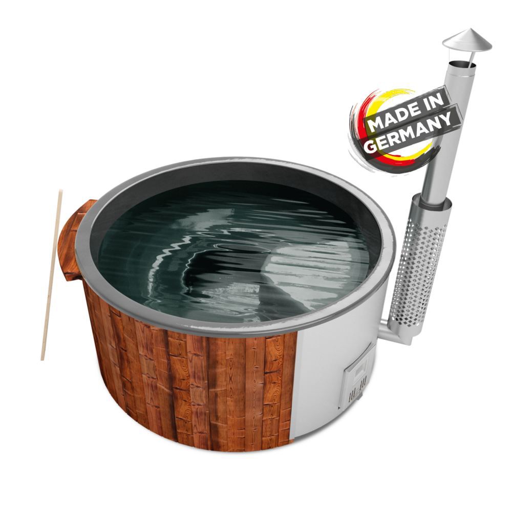Vasca da bagno per esterni 03 in legno termotrattato, vasca: antracite, diametro interno: 200 cm
