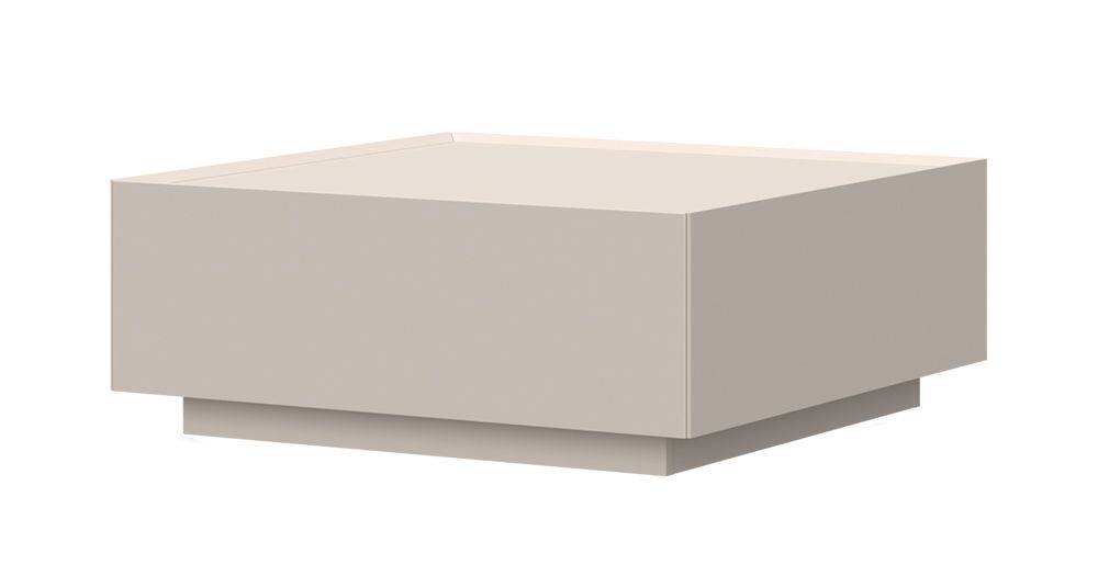 Tavolino Asau 15, colore: cashmere - Dimensioni: 90 x 90 x 36 cm (L x P x A)