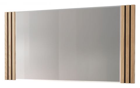 Specchio Slatina 41, rovere / nero - misure: 62 x 120 x 4 cm (h x l x p)
