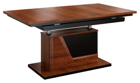 Tavolino regolabile in altezza "Medulin" 08, noce / nero, parzialmente massello - 59 - 77 x 130 - 218 x 80 cm (h x l x p)