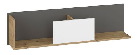 Cameretta - Mensola "Sallingsund" 10, rovere / bianco / antracite - 30 x 120 x 22 cm (h x l x p)