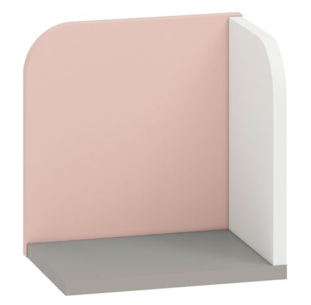 Cameretta - Mensola "Renton" 16, grigio platino / bianco / rosa cipria - 27 x 27 x 20 cm (h x l x p)