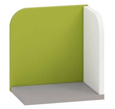 Cameretta - Mensola "Renton" 16, grigio platino / bianco / verde - 27 x 27 x 20 cm (h x l x p)