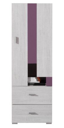 Cameretta - Armadio "Emiliana" 08, pino chiaro / viola - 135 x 45 x 40 cm (h x l x p)