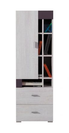 Cameretta - Armadio "Emiliana" 09, pino chiaro / grigio scuro - 135 x 45 x 40 cm (h x l x p)