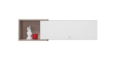 Mensola a muro "Lede" 13, grigio / rovere / bianco - 30 x 110 x 25 cm (h x l x p)