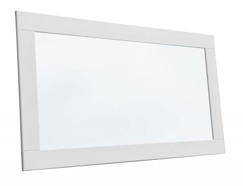 Specchio "Gyronde" 27, pino massiccio, laccato bianco - 130 x 47 x 2 cm (h x l x p)