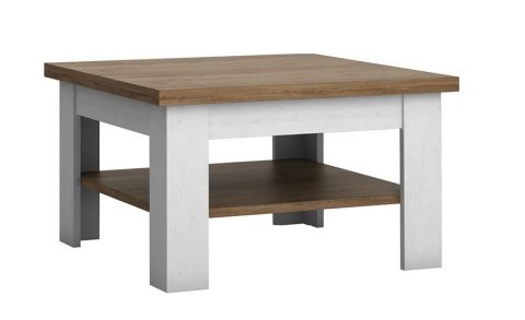 Tavolino "Segnas" 06, pino bianco / rovere marrone -53 x 70 x 70 cm (h x l x p)