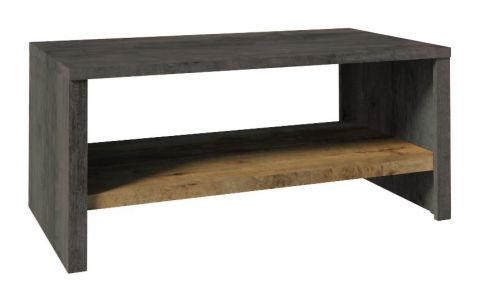 Tavolino Selun 07, colore: rovere marrone scuro / grigio - 53 x 120 x 60 cm (h x l x p)