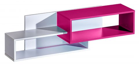 Cameretta - Mensola "Frank" 11, bianco / rosa - 34 x 120 x 26 cm (h x l x p)