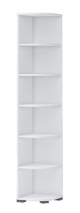 Cameretta - Scaffale angolare "Benjamin" 30, bianco - 198 x 37 x 37 cm (h x l x p)