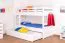 Letto a castello divisibile Easy Premium Line K17/h | Faggio massello bianco | Letto a scomparsa | 90 x 200 cm