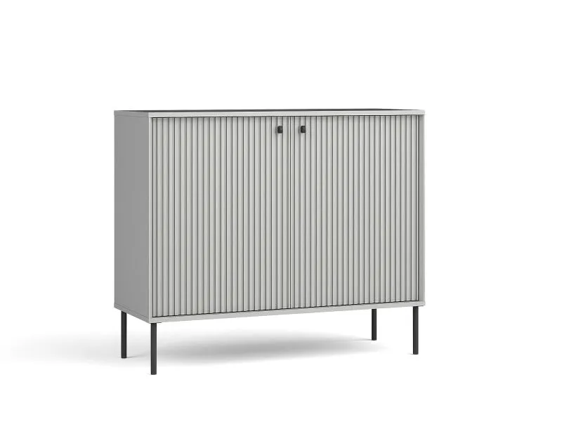 Cassettiera moderna Alonnisos 09 grigio | 2 ante, 2 scomparti | Sistema Soft-Close | 89 x 105,5 x 41 cm