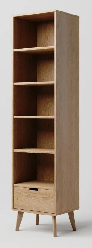 Scaffale Aurornis 19 | Rovere massiccio naturale | 200 x 50 x 40 cm | Design moderno e resistente