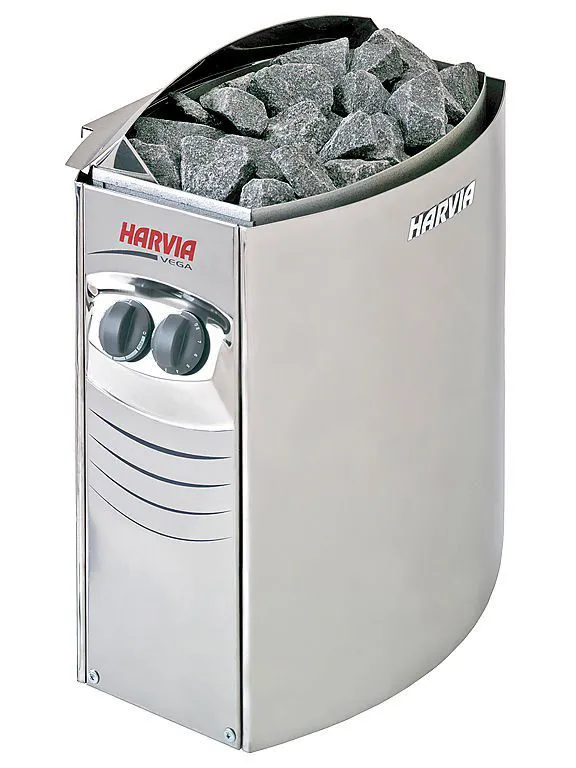 Stufa sauna 8 kW | Pannello comandi integrato | Acciaio inox | Regolazione temperatura fino a 100°C | 45 x 31 x 54 cm