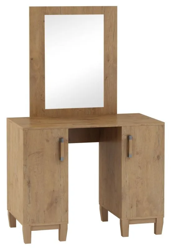 Toeletta Alotau 07 in rovere | Design moderno | 142 x 99 x 40 cm | Ampio specchio e soft close