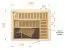 Sauna prefabbricata "Kawir" 68 mm, con tetto con bordino - misure esterne (l x p x h): 244 x 194 x 199 cm