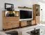 Parete attrezzata moderna Nautnes 01 | Rovere Wotan e nero | 197 x 340 x 45 cm | Illuminazione LED