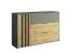 Cassettiera Dionysos 05 | Rovere Artisan e Grigio Grafite | 1 anta, 2 scomparti, 3 cassetti | 79,5 x 125 x 35 cm