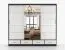 Armadio scorrevole Lusatian 28 | Bianco/Nero | 3 ante con specchio | 7 scomparti, 4 cassetti | 218 x 250 x 61 cm