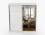 Armadio scorrevole bianco con specchio | 2 ante | 3 scomparti e 3 cassetti | 218 x 203 x 61 cm