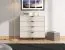 Cassettiera moderna 4 cassetti | finitura cashmere | maniglie e gambe nere | bordi in ABS | 90,5 x 93 x 40 cm