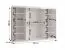 Armadio ad ante scorrevoli "Aleya" 07, bianco opaco, 10 scomparti, 2 barre appendiabiti, 250 x 62 x 200 cm