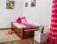 Letto singolo "Easy Premium Line" K1/1h in faggio massello color ciliegio, incl. letto a scomparsa e 2 pannelli laterali - 90 x 200 cm