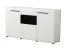 Arredo soggiorno completo Idos | Bianco, grigio rovere, nero | Vetro Parsol | Vetrine, mobile TV, cassettiera, tavolino