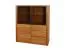 Vetrina Jussara 02, colore: naturale, parzialmente in rovere massiccio - 150 x 124 x 42 cm (A x L x P)