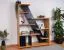 Scaffale "Lipik" 04, color rovere / nero, parzialmente massello - 150 x 120 x 36 cm (h x l x p)