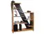 Scaffale "Lipik" 04, color rovere / nero, parzialmente massello - 150 x 120 x 36 cm (h x l x p)