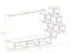 Pensile Volleberg 09 | Grigio/Nero | 140 x 260 x 40 cm | Illuminazione LED blu | Design moderno