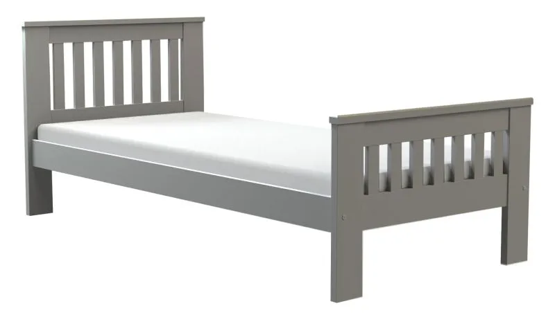 Letto singolo Caesio 04 | Pino massello antracite | 90 x 200 cm | Design moderno e accogliente