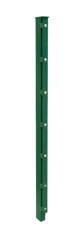 Palo per recinzione Mod. A, Finitura: vernice verde, per recinzioni alte: 223 cm, Lunghezza: 280 cm, Punti di fissaggioe: 12