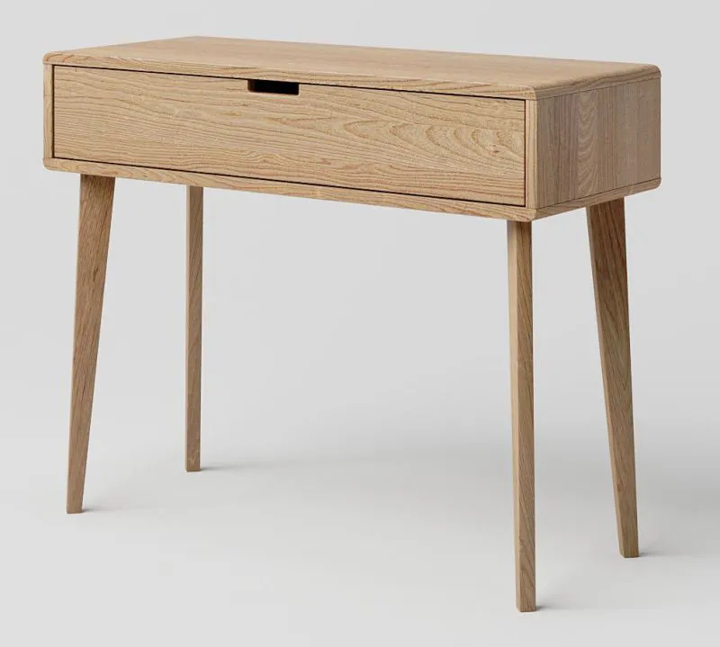 Scrivania rovere massiccio Aurornis 63 | 75x96x40 cm | Design moderno e compatto