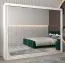 Armadio scorrevole Bisaurin 6D con specchio | Bianco opaco | 200 x 250 x 62 cm | Design moderno